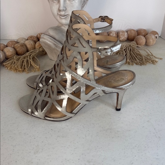 Vince Camuto Metallic Cutout Heels Size 6 - Picture 3 of 10